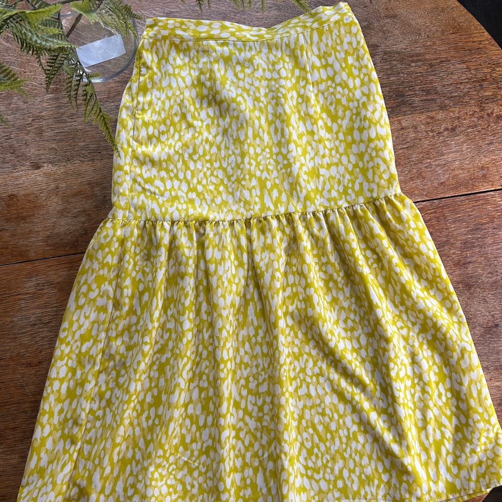 Yellow Citron Leopard Print Tiered Skirt - S